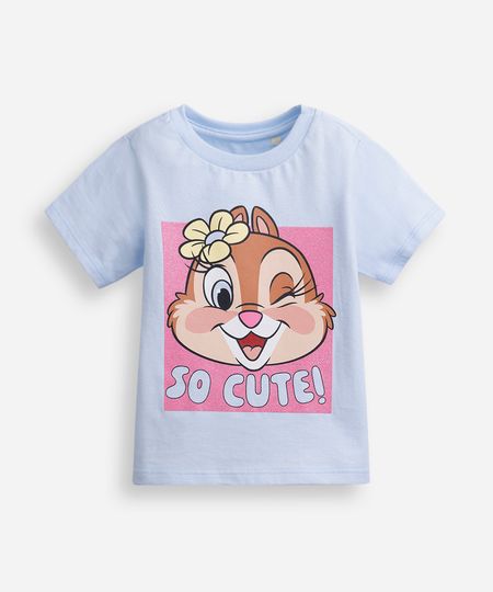 camiseta infantil de algodão clarice com glitter azul 1 camiseta infantil de algodão clarice com glitter azul 1