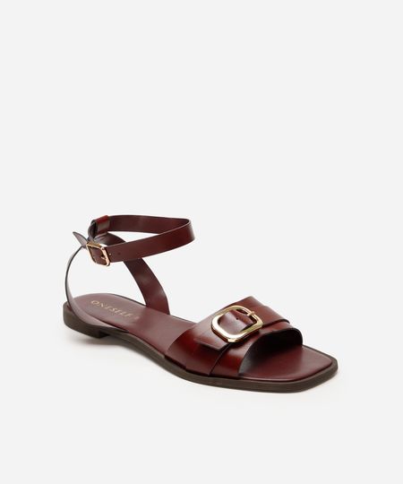 rasteirinha feminina com fivela oneself vinho 35 rasteirinha feminina com fivela oneself vinho 35