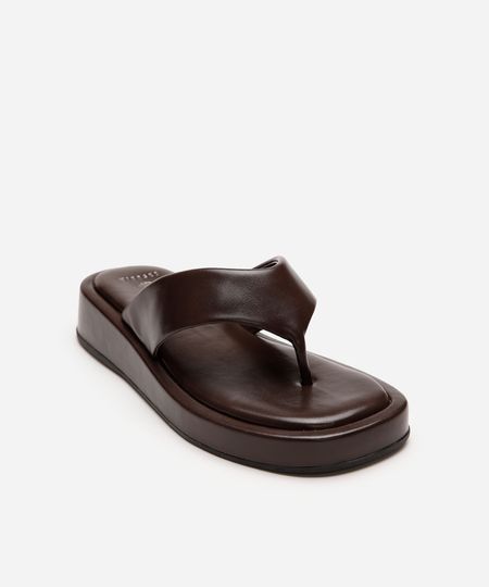 sandália flatform tira grossa mindset marrom 36