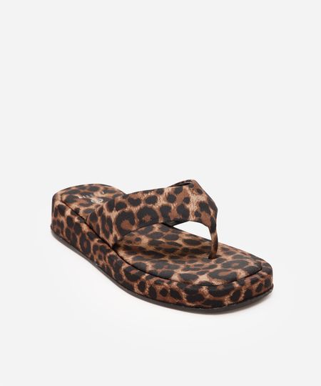 sandália flatform tira grossa animal print mindset bege 36 sandália flatform tira grossa animal print mindset bege 36
