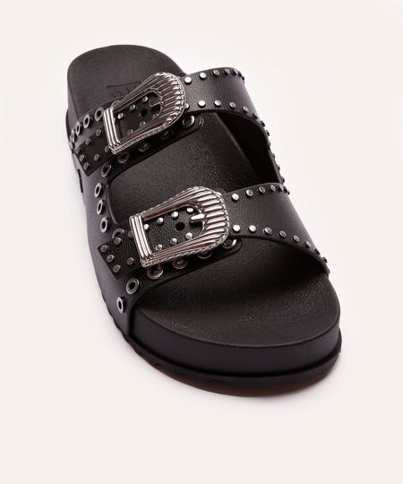 papete feminina com tachas zaxy preta 36 papete feminina com tachas zaxy preta 36