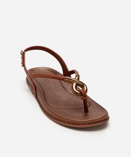 rasteirinha grendha com fecho marrom 36 rasteirinha grendha com fecho marrom 36