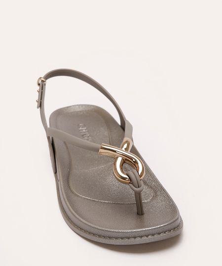 rasteirinha grendha com fecho cinza 37 rasteirinha grendha com fecho cinza 37