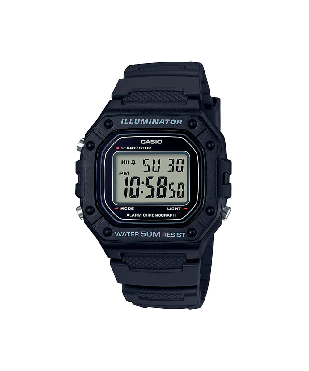 relógio masculino casio w 218h 1avdf digital preto