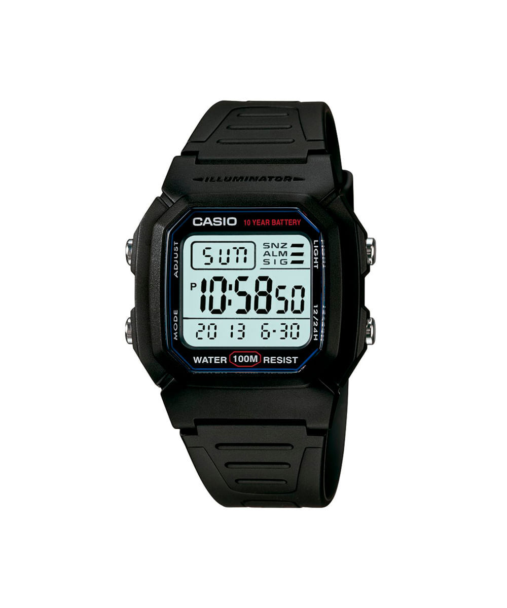 relógio masculino digital casio w 800h 1avdf azul
