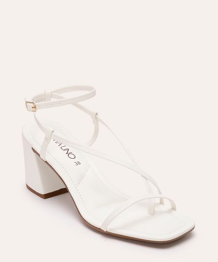 sandália salto médio bloco via uno branco 38 sandália salto médio bloco via uno branco 38