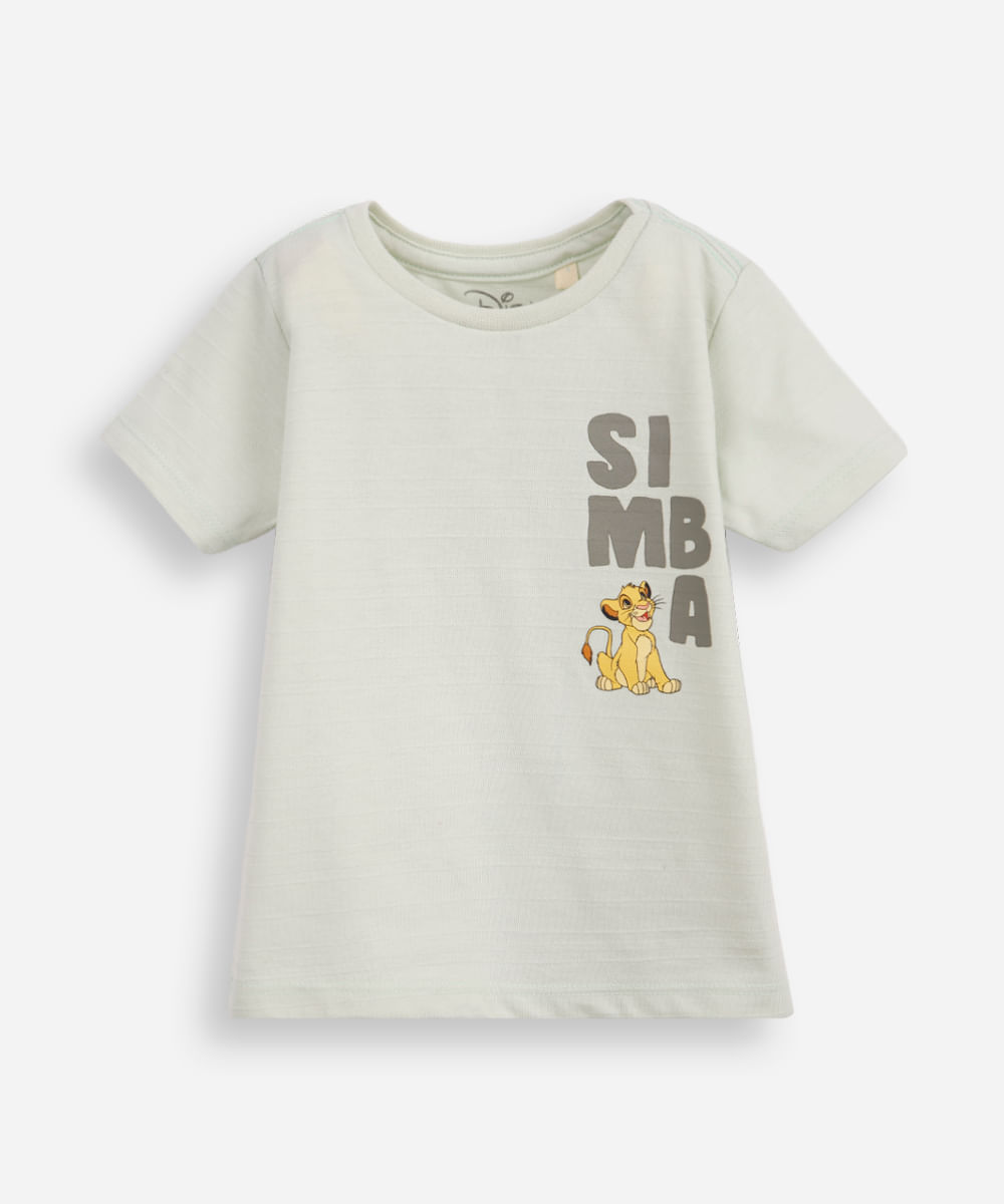 camiseta infantil com algodão simba texturizada verde