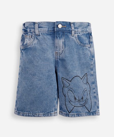 bermuda infantil jeans sonic cós elástico azul 8 bermuda infantil jeans sonic cós elástico azul 8