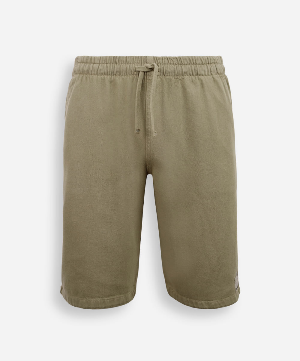 bermuda juvenil de sarja cós elástico verde