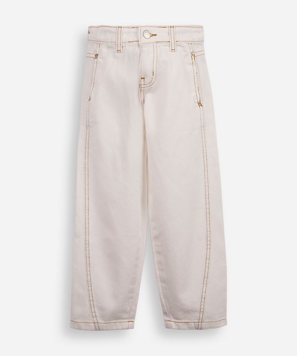 calça balloon infantil de sarja off white 8