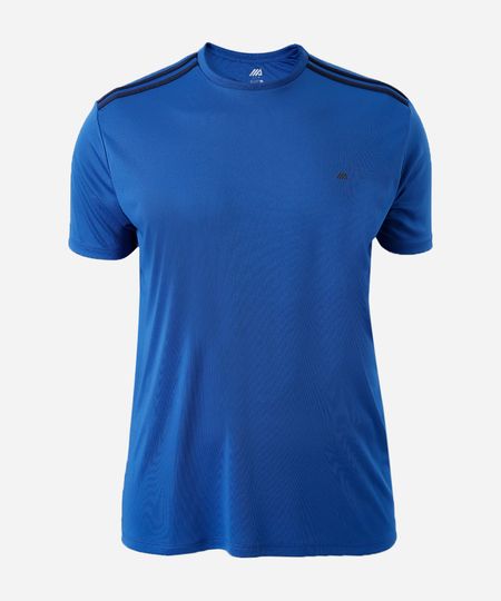 camiseta masculina esportiva ace com listras plus size azul GG2