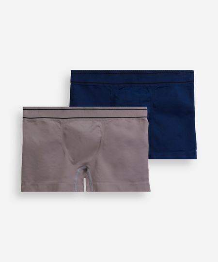 kit de 2 cuecas boxer infantis sem costura colorido G kit de 2 cuecas boxer infantis sem costura colorido G