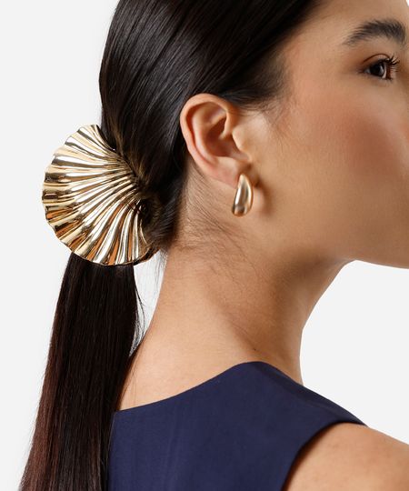 presilha de cabelo concha dourada UNICO presilha de cabelo concha dourada UNICO