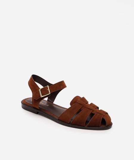 sandália pescador texturizada oneself marrom 35 sandália pescador texturizada oneself marrom 35