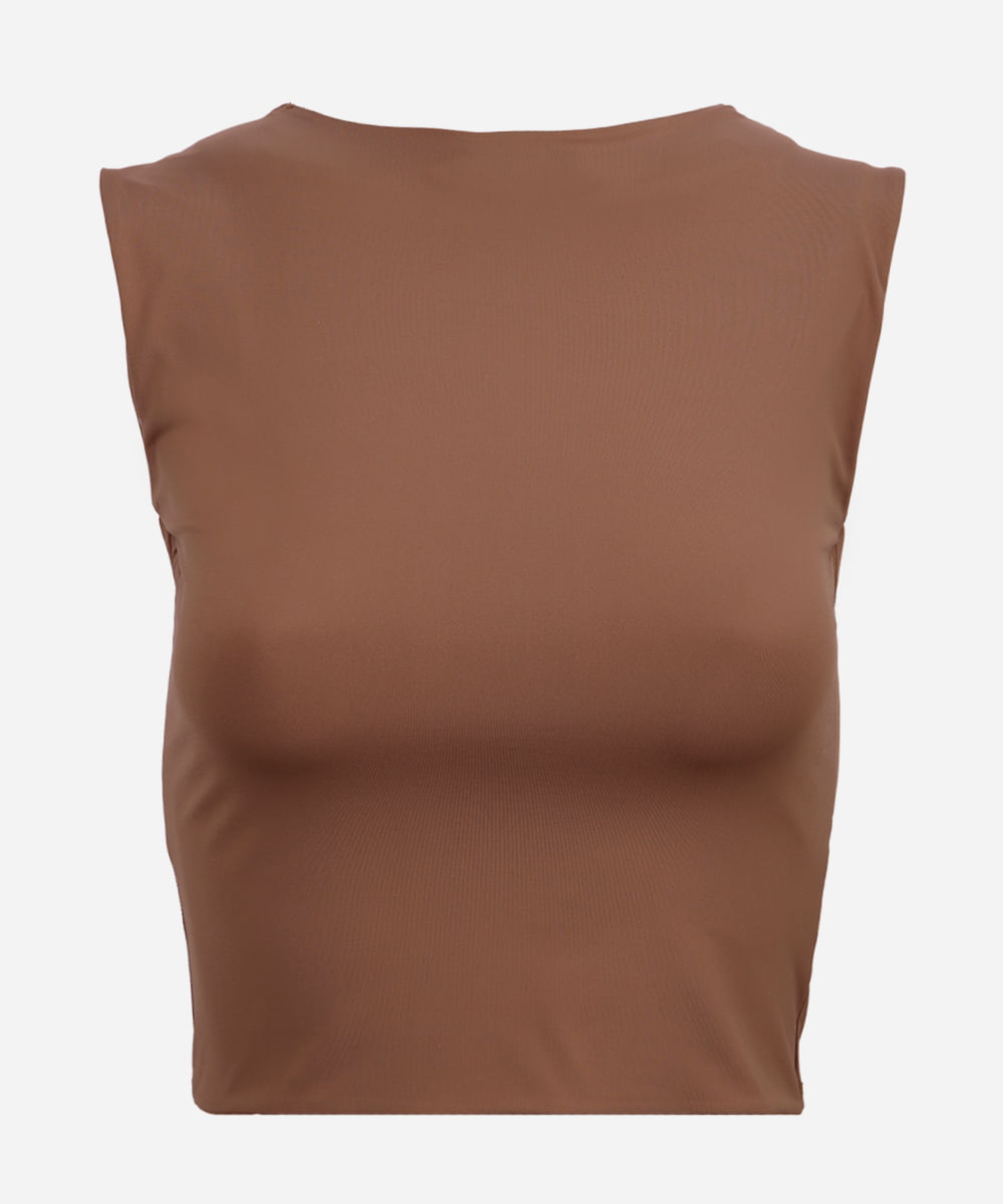blusa juvenil de poliamida marrom