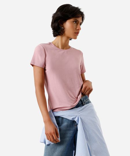 camiseta feminina manga curta airtech rosa PP