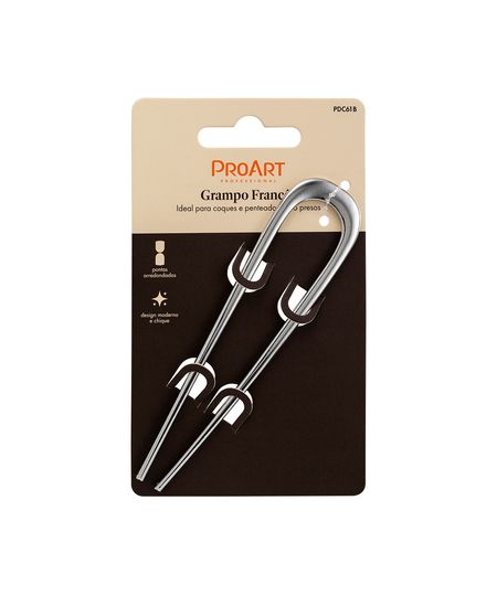 grampo para cabelo proart francês prateado UNICO grampo para cabelo proart francês prateado UNICO