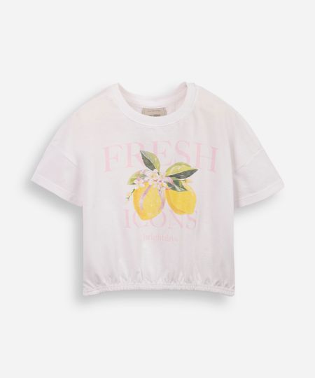 camiseta infantil com elástico limões off white 6