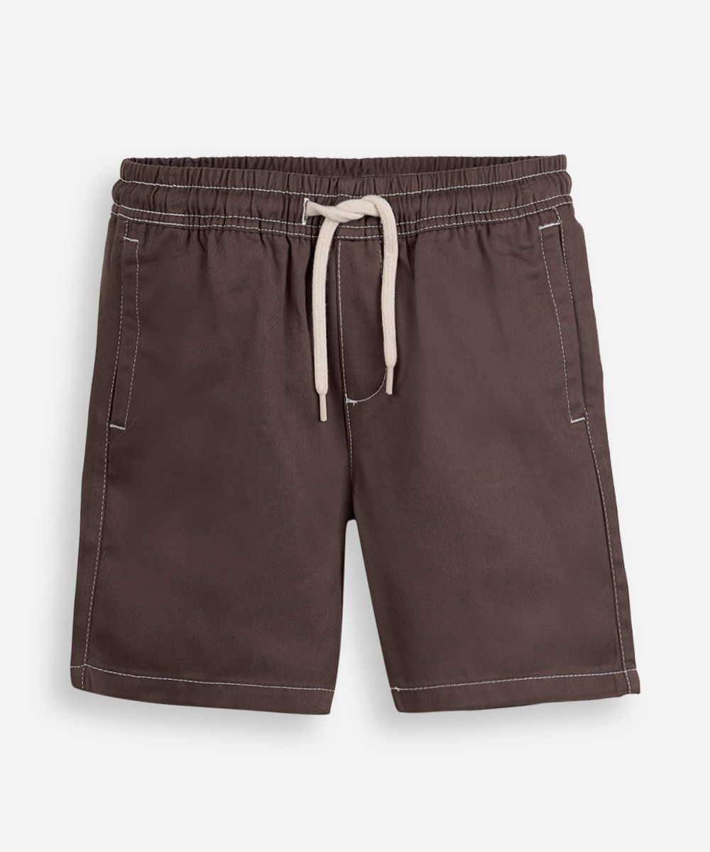 bermuda infantil sarja marrom
