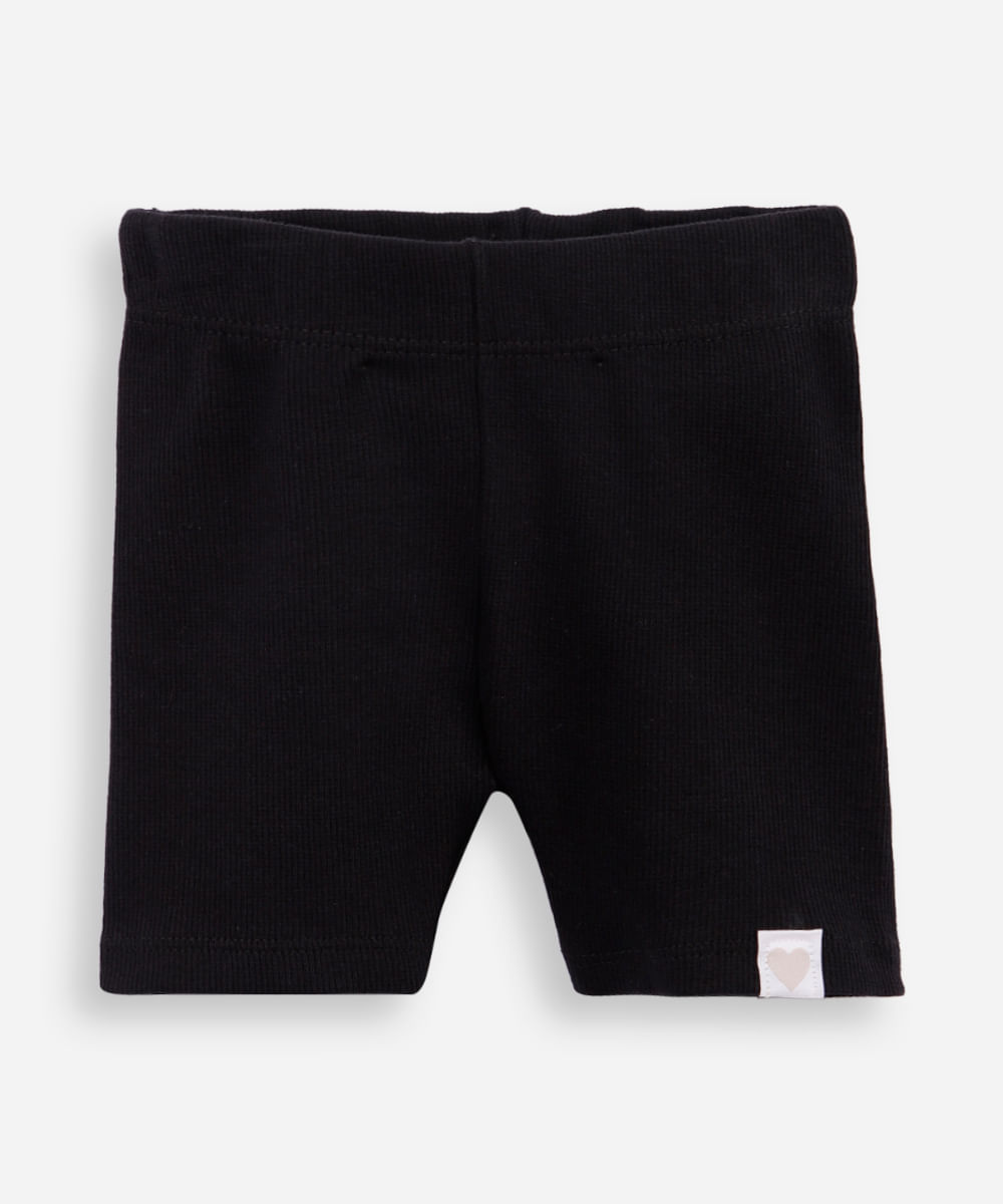 bermuda infantil ciclista lisa preta