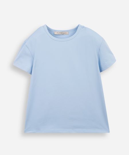 blusa infantil de poliamida manga curta azul 6 blusa infantil de poliamida manga curta azul 6