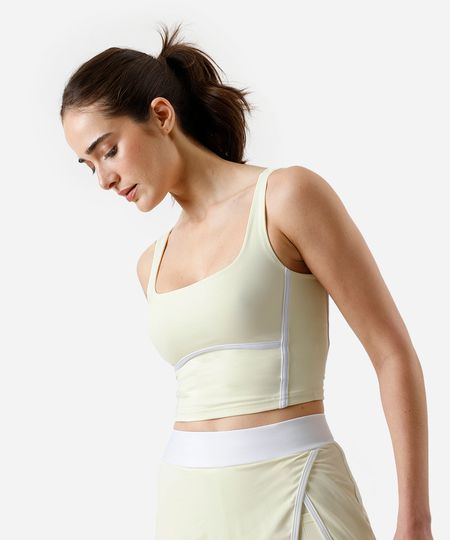 top feminino esportivo ace bicolor amarelo GG top feminino esportivo ace bicolor amarelo GG