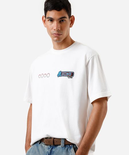 camiseta box masculina de algodão sonic off white PP camiseta box masculina de algodão sonic off white PP