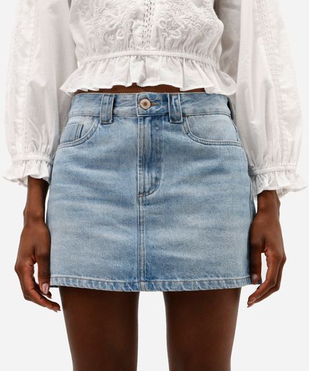 short saia jeans cintura alta azul 46 short saia jeans cintura alta azul 46