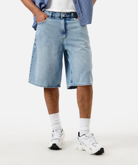 bermuda baggy masculina jeans azul 46 bermuda baggy masculina jeans azul 46