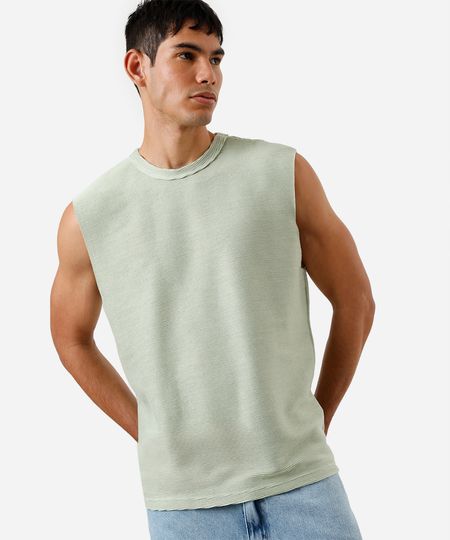 regata machão masculina texturizada verde P regata machão masculina texturizada verde P