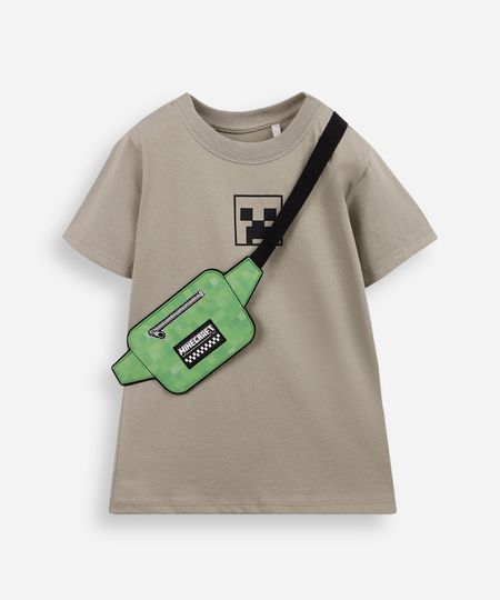 camiseta infantil minecraft com brinde pochete verde 4 camiseta infantil minecraft com brinde pochete verde 4