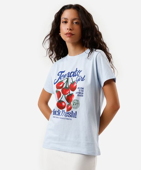 camiseta feminina de algodão tomato girl azul PP camiseta feminina de algodão tomato girl azul PP