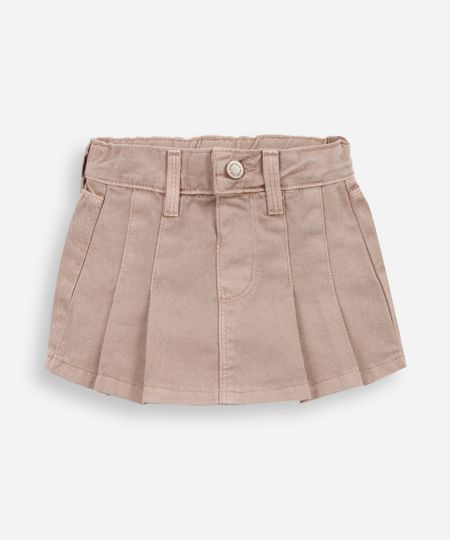 short saia infantil transpassado pregas bege 5 short saia infantil transpassado pregas bege 5