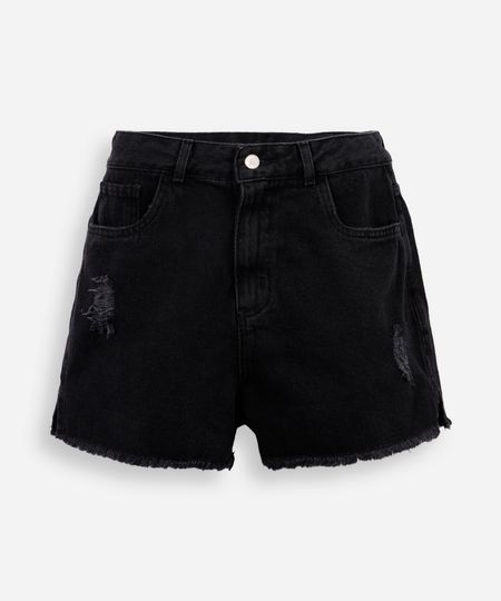 short mom juvenil jeans destroyed preto 12 short mom juvenil jeans destroyed preto 12