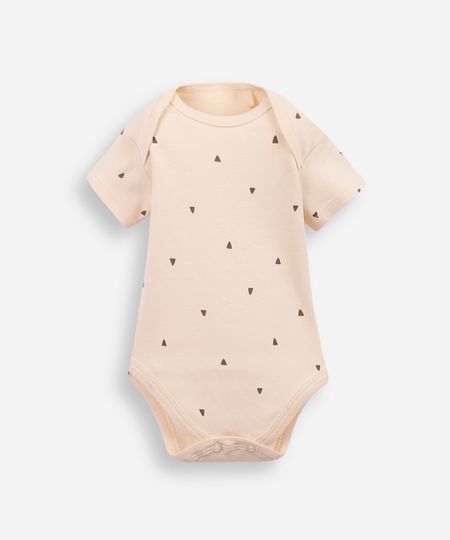 body baby triângulo de algodão bege 0-3 body baby triângulo de algodão bege 0-3