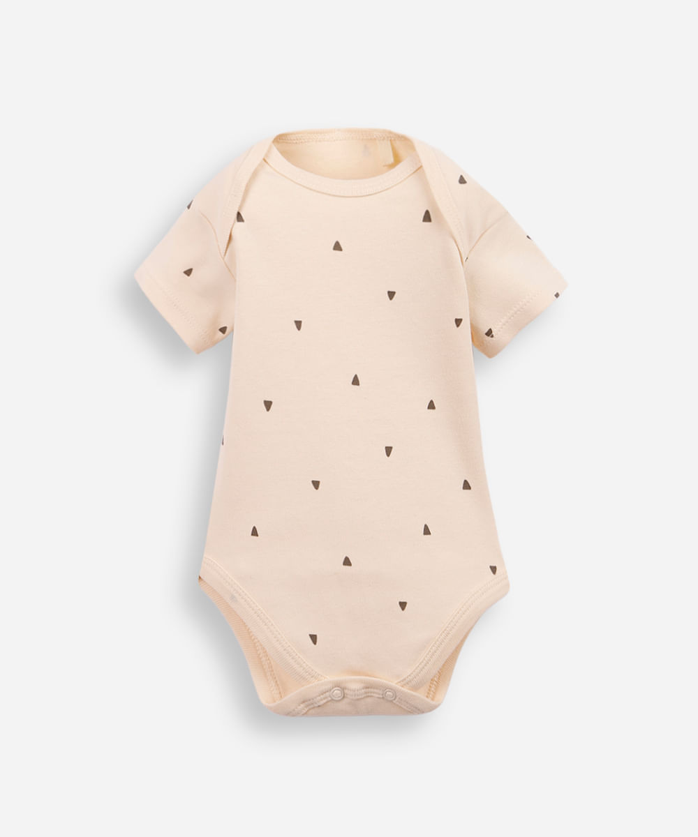 body baby triângulo de algodão bege
