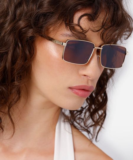 óculos de sol quadrado mindset unissex dourado UNICO óculos de sol quadrado mindset unissex dourado UNICO