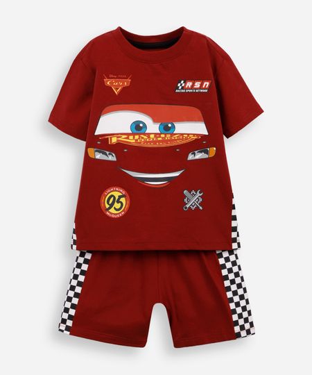pijama infantil de algodão relâmpago macqueen vermelho 3