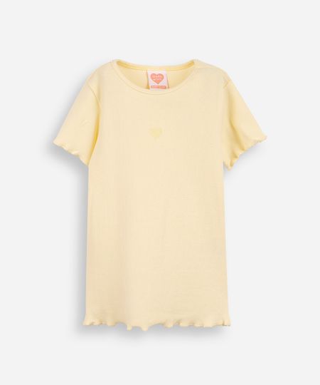 camiseta infantil ribana bordado amarela 3