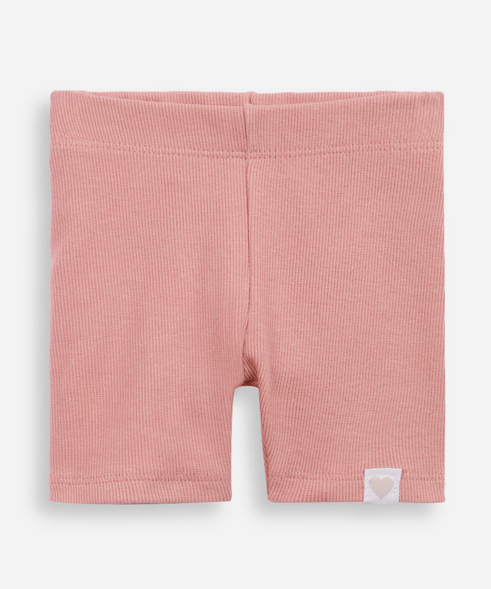bermuda infantil ciclista lisa rosa