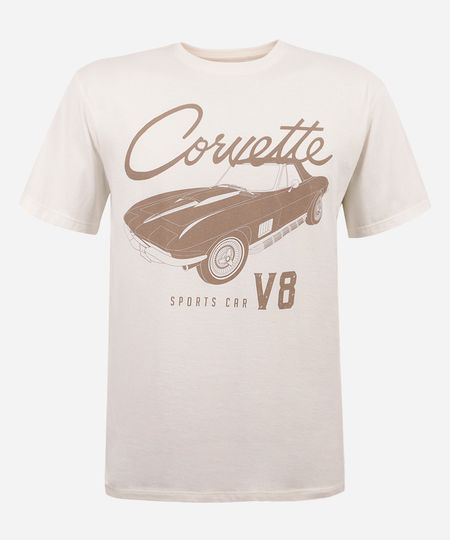 camiseta juvenil de algodão corvette off white 14 camiseta juvenil de algodão corvette off white 14