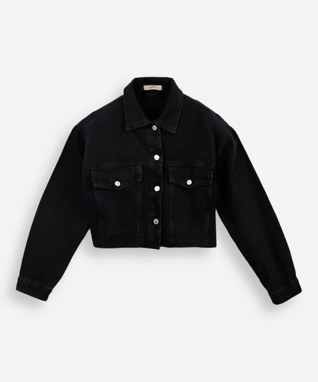 jaqueta jeans feminina cropped com barra a fio preta 14 jaqueta jeans feminina cropped com barra a fio preta 14