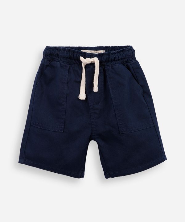 bermuda infantil sarja com bolsos azul 1