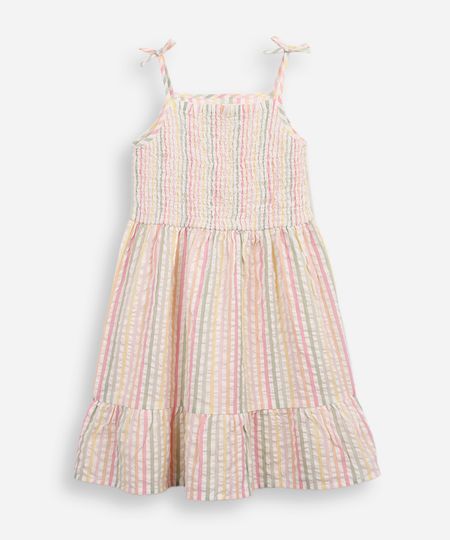 vestido infantil de algodão com lastex texturizado listrado colorido 4 vestido infantil de algodão com lastex texturizado listrado colorido 4