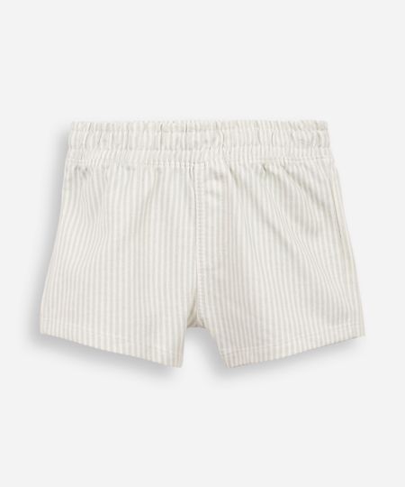 bermuda infantil moletinho listrado verde 3-6