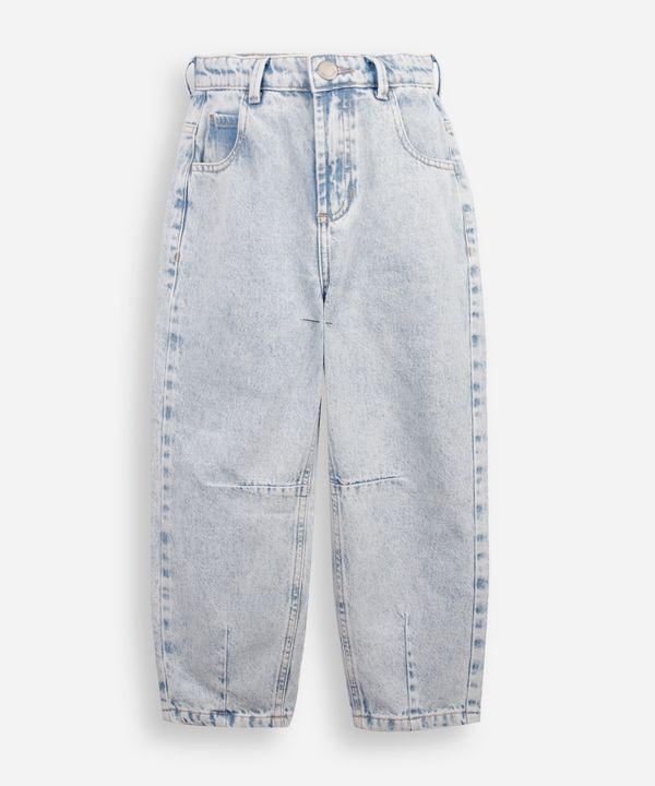 calça balloon infantil jeans azul 8