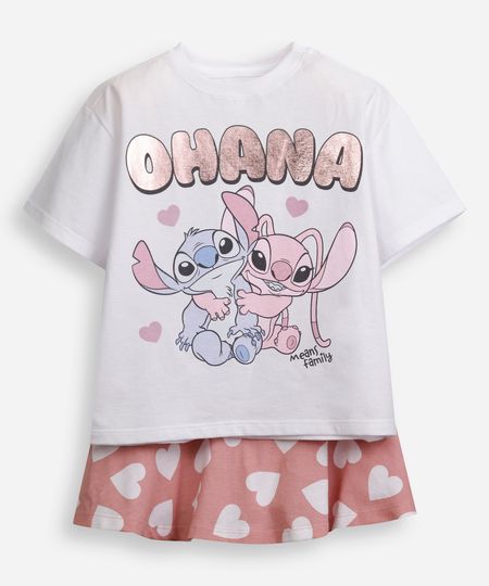 conjunto curto infantil de algodão stitch colorido 4 conjunto curto infantil de algodão stitch colorido 4