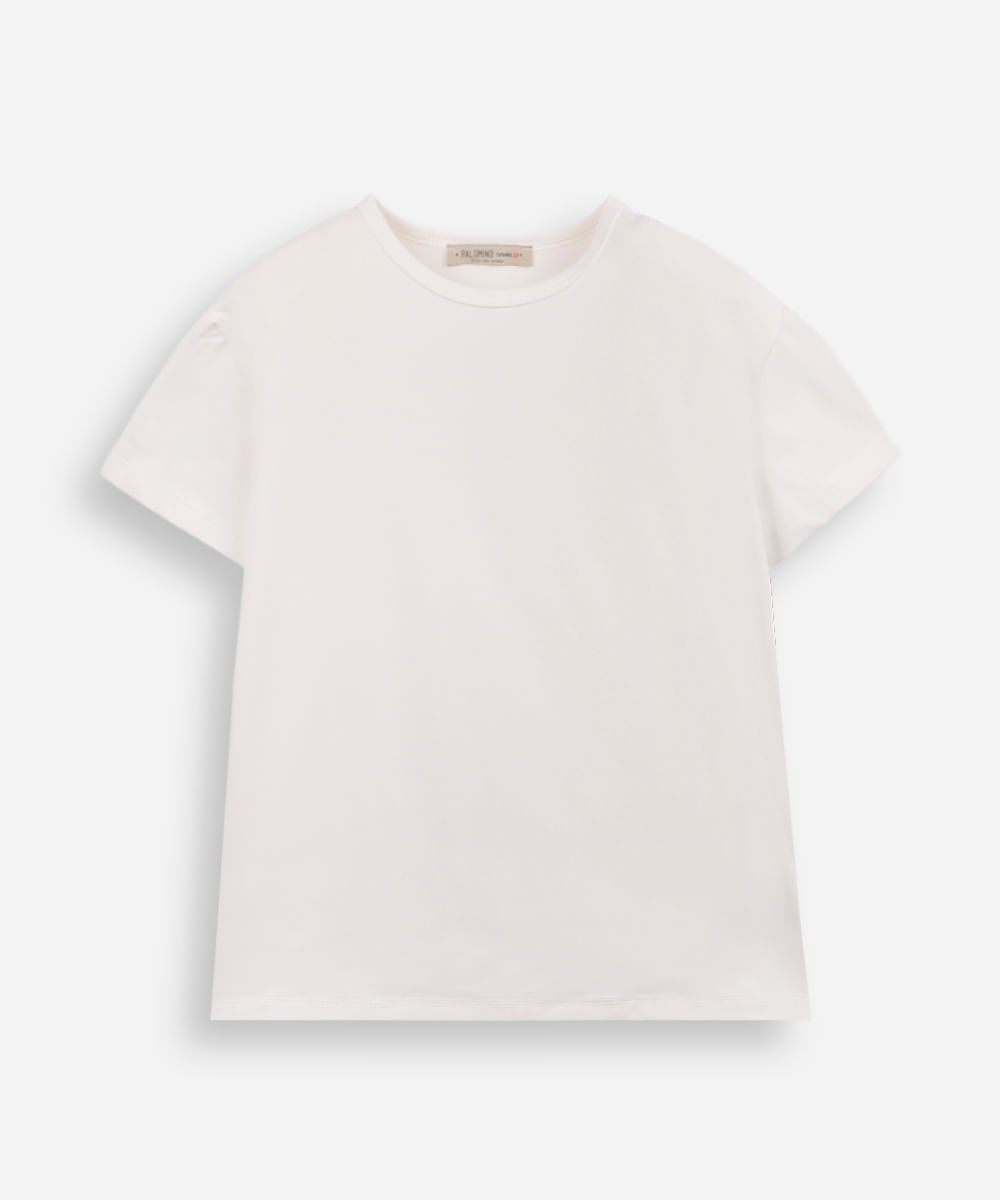 blusa infantil de poliamida manga curta off white