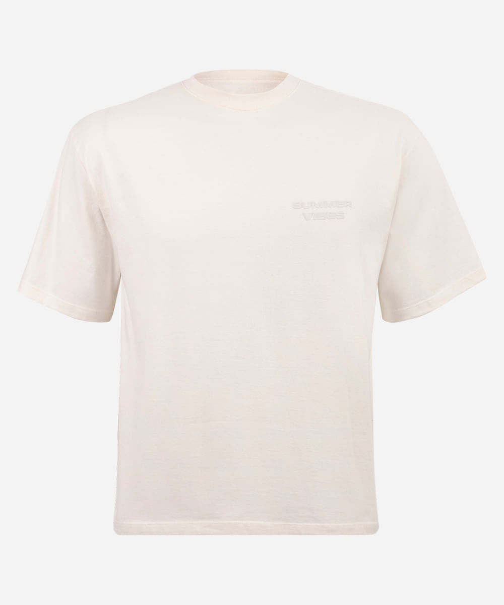 camiseta box juvenil de algodão summer vibes off white