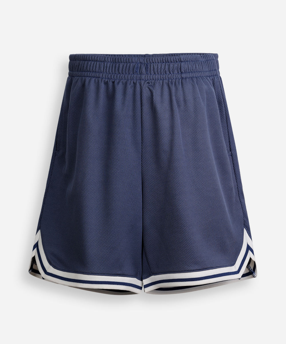 bermuda esportiva infantil texturizada azul